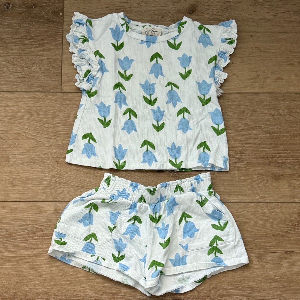 Jessica Simpson Toddler Girl Two-Piece Set - Blue Floral 2T